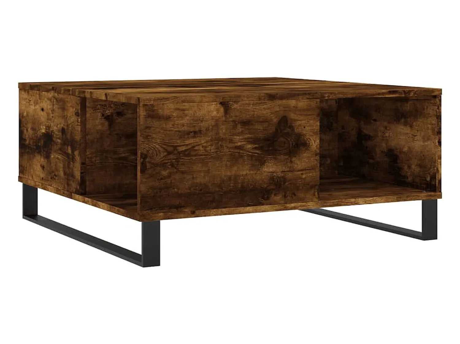 Mesa De Centro* Mesa de centro | Mesa de apoio 80x80x36.5 cm derivados madeira carvalho fumado Castanho