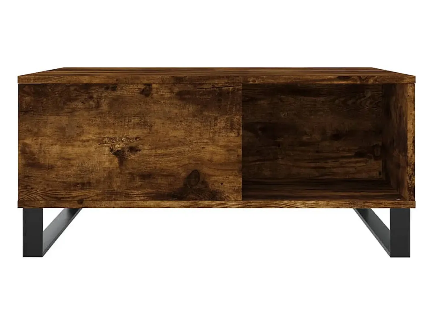 Mesa De Centro* Mesa de centro | Mesa de apoio 80x80x36.5 cm derivados madeira carvalho fumado Castanho