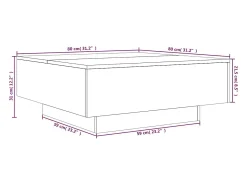 Outlet Mesa de centro | Mesa de apoio 80x80x31 cm contraplacado sonoma Cinzento