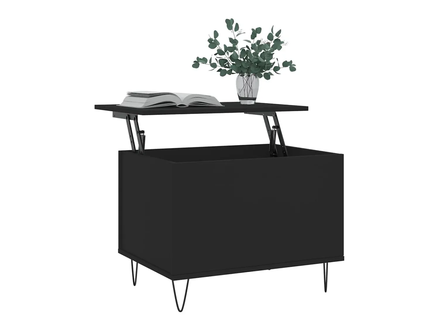 Outlet Mesa de centro | Mesa de apoio | Mesa de café 60x44.5x45 cm derivados de madeira Preto