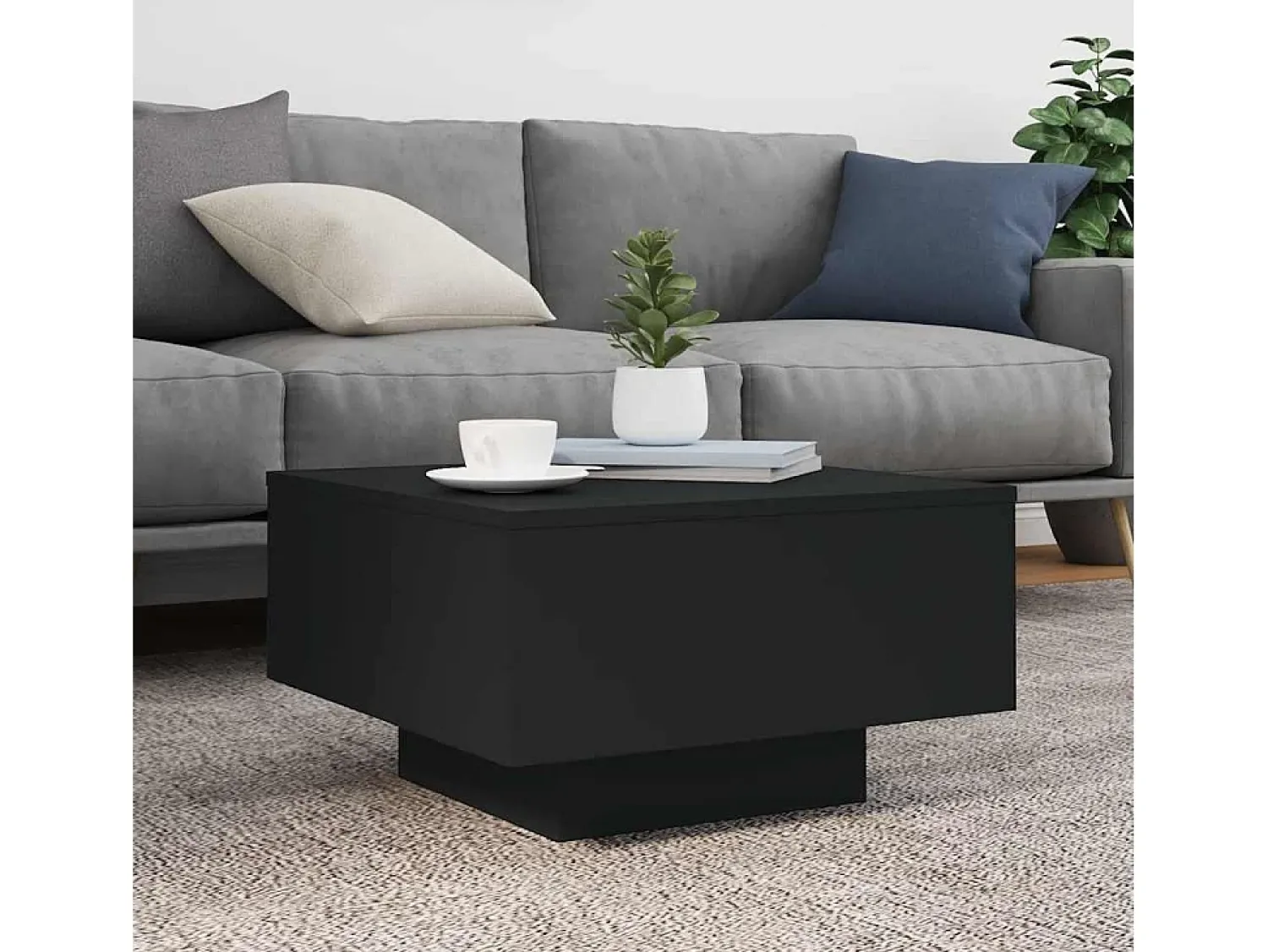 Mesa de centro | Mesa de apoio 55x55x31 cm derivados de madeira^ Mesa De Centro