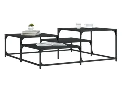 Outlet Mesa de centro | Mesa de apoio 107x107x40 cm derivados de madeira Preto