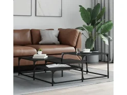 Outlet Mesa de centro | Mesa de apoio 107x107x40 cm derivados de madeira Preto