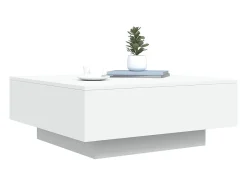 Mesa de centro | Mesa de apoio | Mesa de café com luzes LED 80x80x31cm^ Mesa De Centro