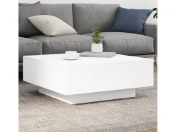 Mesa de centro | Mesa de apoio | Mesa de café com luzes LED 80x80x31cm^ Mesa De Centro