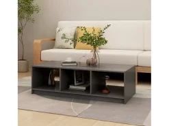 Mesa De Centro| Mesa de centro | Mesa de apoio 110x50x34 cm madeira de pinho maciça Cinzento