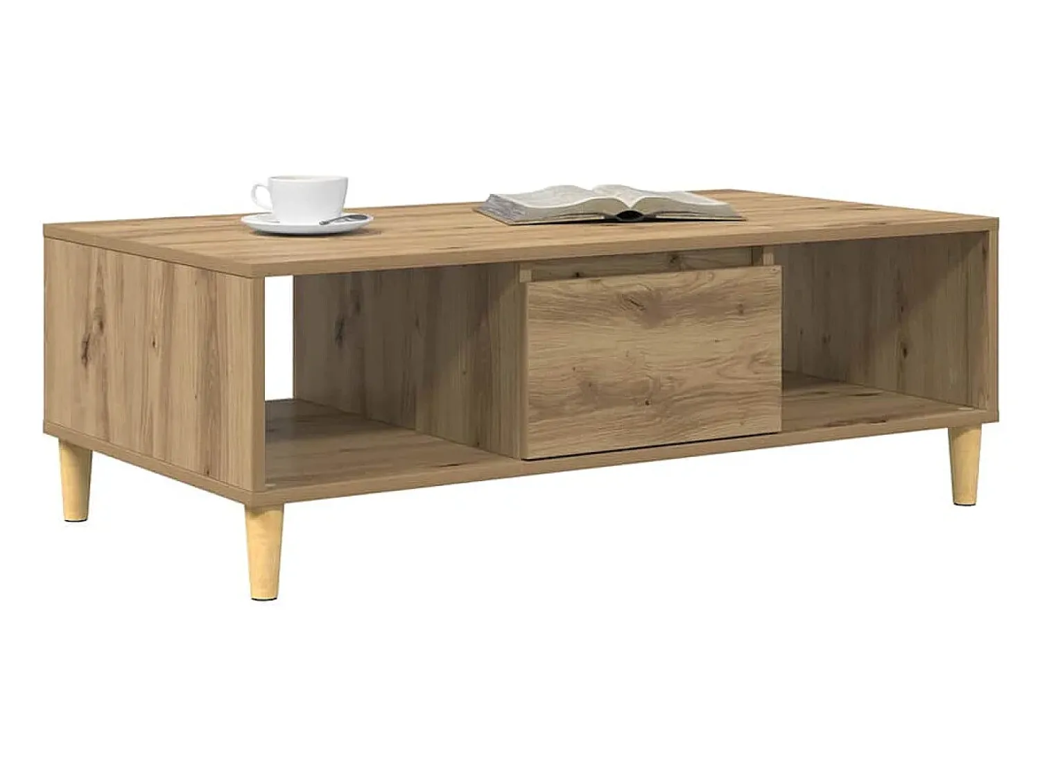 Mesa De Centro* Mesa de centro | Mesa de apoio carvalho artisiano 103.5x60x35 cm Castanho