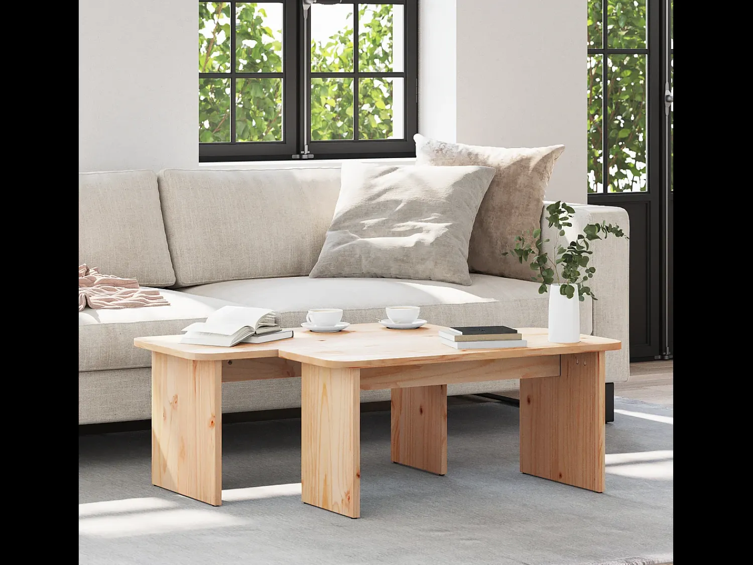 Mesa de centro | Mesa de apoio Natural 100x69x35.5 cm^ Mesa De Centro