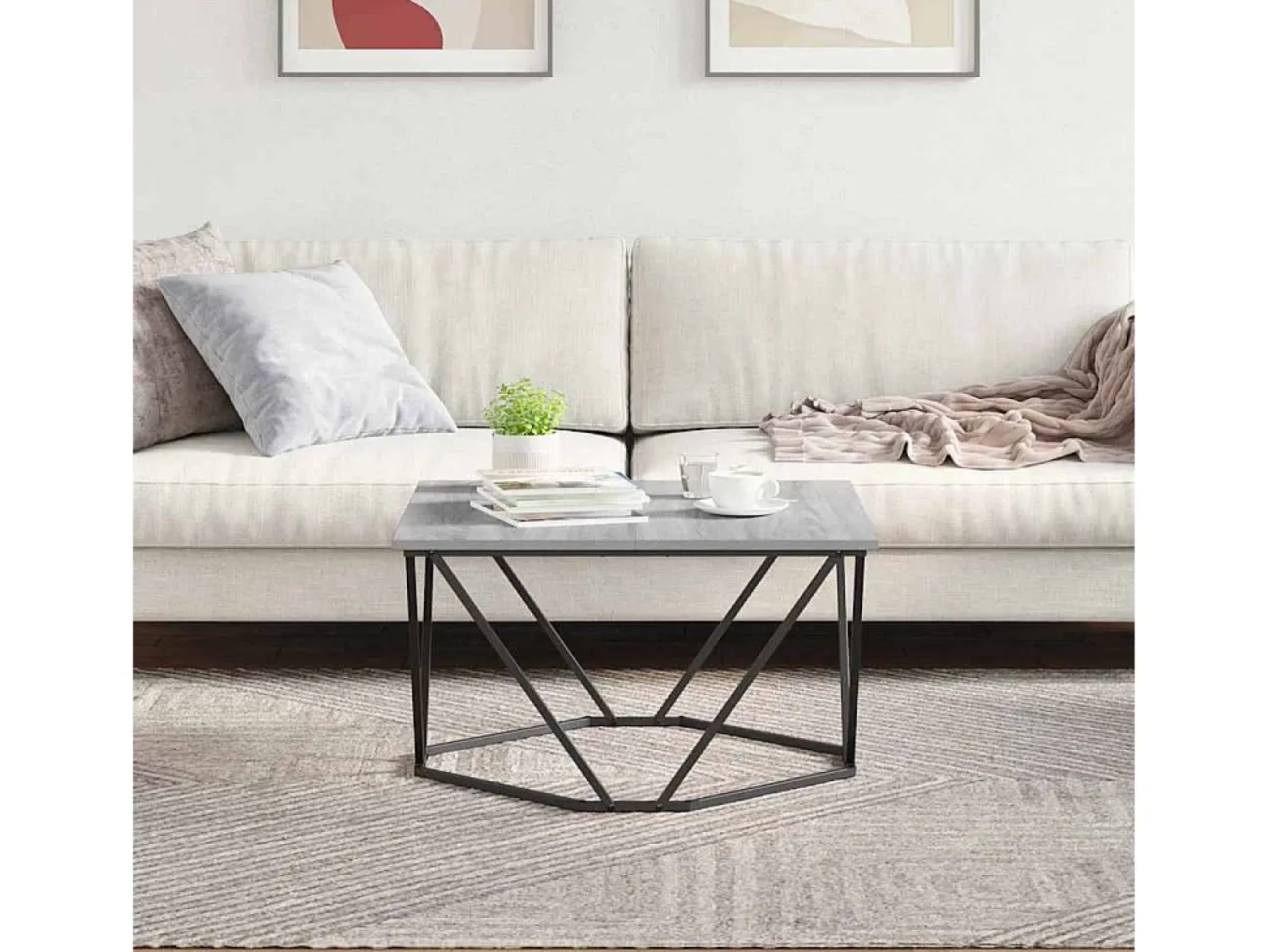 Mesa De Centro| Mesa de centro | Mesa de apoio Sonoma 80x80x45 cm Cinzento