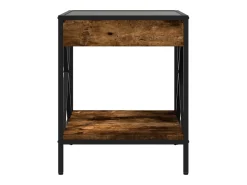 Mesa de centro | Mesa de apoio luzes LED Infinity 40x40x49 cm carvalho fumado^ Mesa De Centro