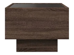 Outlet Mesa de centro | Mesa de apoio c/ LEDs 40x40x30 cm derivados de madeira Castanho
