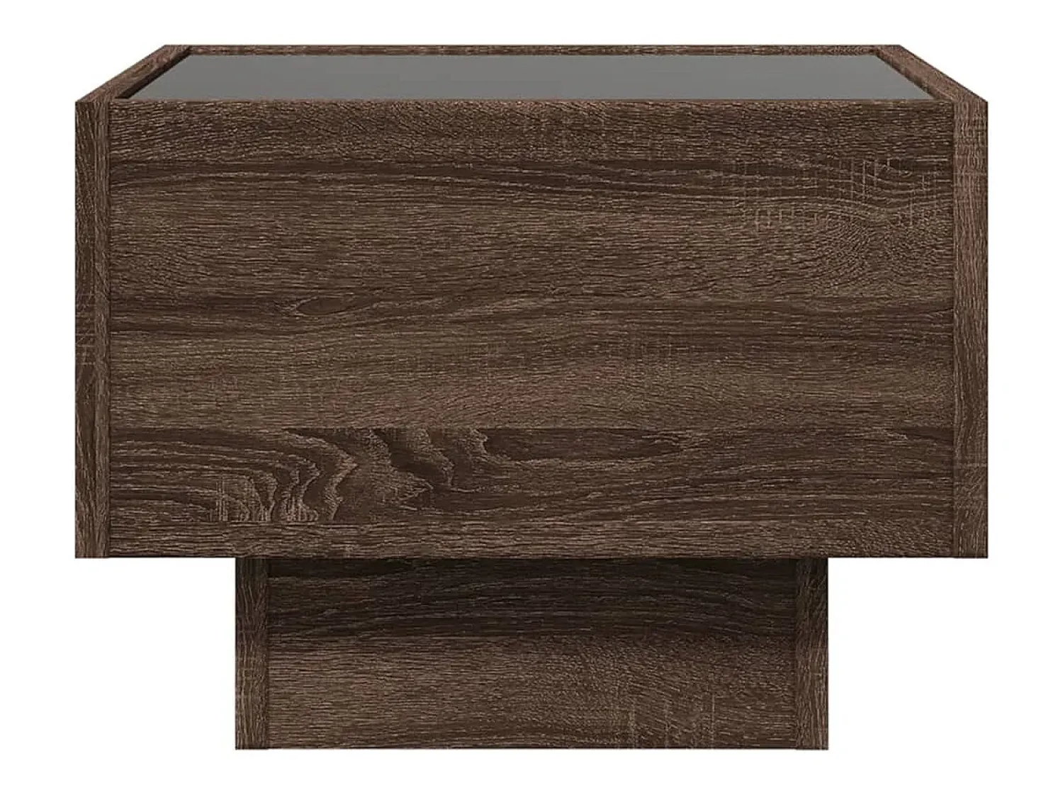 Outlet Mesa de centro | Mesa de apoio c/ LEDs 40x40x30 cm derivados de madeira Castanho