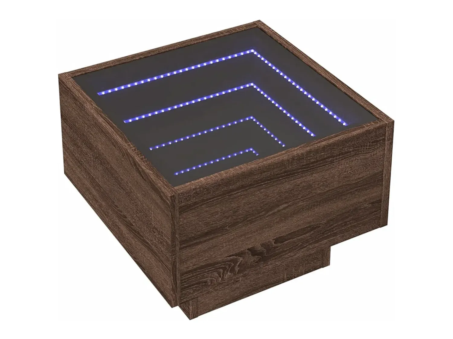 Outlet Mesa de centro | Mesa de apoio c/ LEDs 40x40x30 cm derivados de madeira Castanho