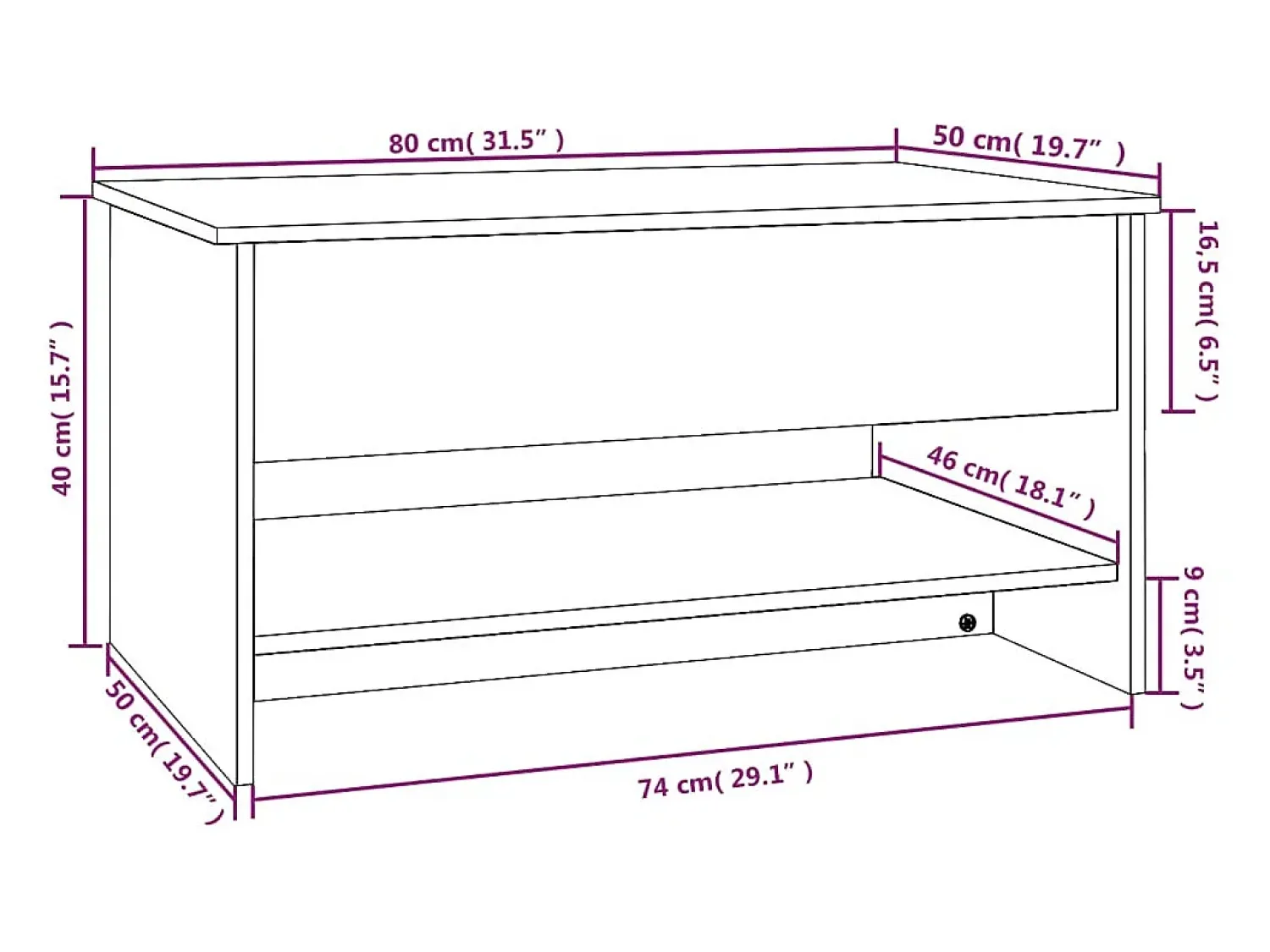 Mesa de centro | Mesa de apoio 80x50x40 cm derivados de madeira sonoma^ Mesa De Centro