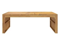 Mesa De Centro* Mesa de centro | Mesa de apoio | Mesa de café 110x60x38 cm madeira maciça teca Castanho