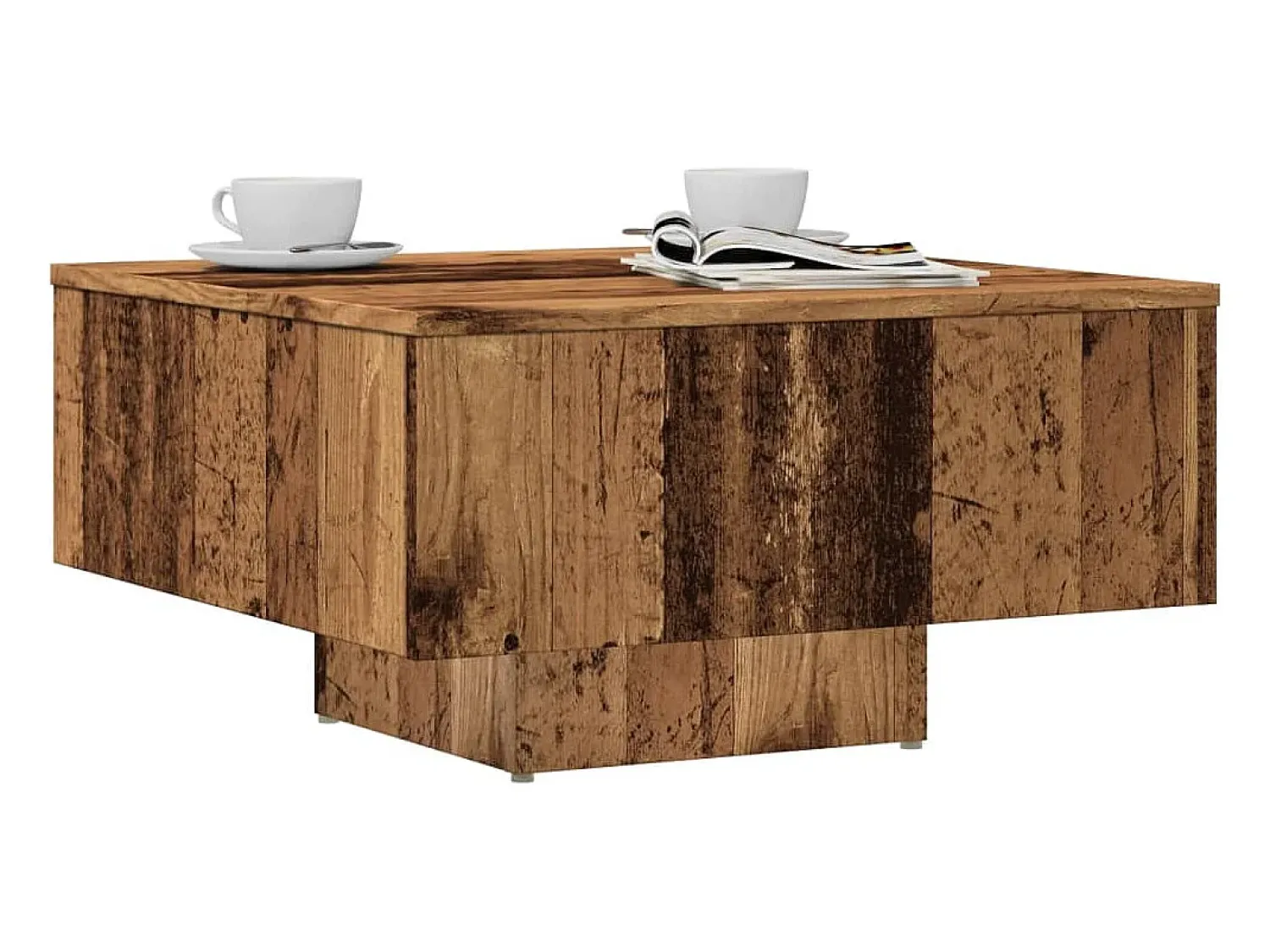 Mesa de centro | Mesa de apoio 60x60x31.5 cm derivados de madeira madeira velha^ Mesa De Centro