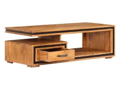Mesa de centro | Mesa de apoio | Mesa de café 100x45x33 cm madeira de acácia maciça^ Mesa De Centro