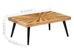 Sale Mesa de centro | Mesa de apoio madeira de mangueira maciça 90x55x36 cm Castanho