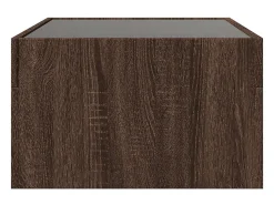 Mesa De Centro| Mesa de centro | Mesa de apoio luzes LED Infinity 70x50x30 cm carvalho Castanho