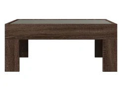 Mesa De Centro| Mesa de centro | Mesa de apoio luzes LED Infinity 70x50x30 cm carvalho Castanho