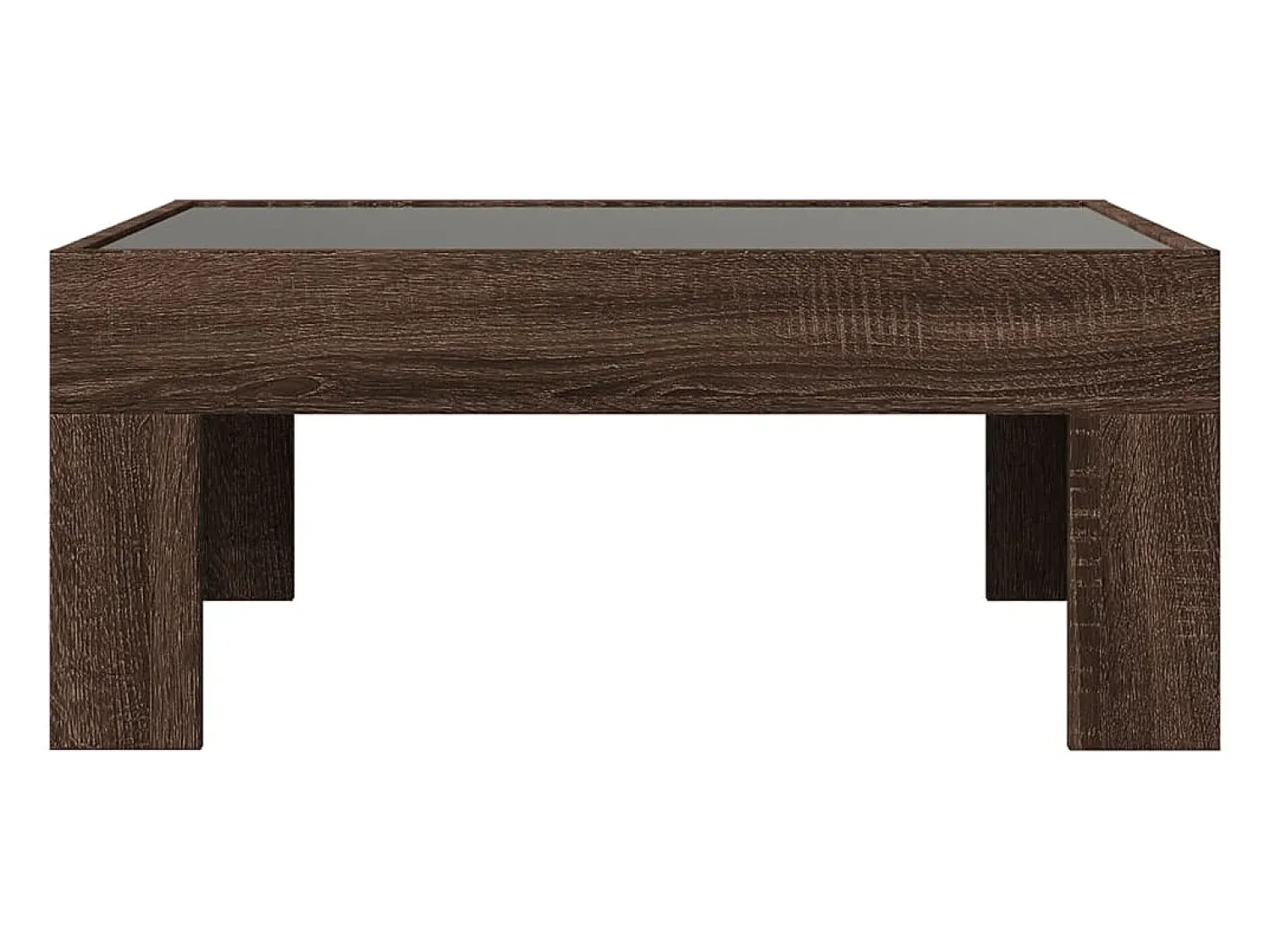 Mesa De Centro| Mesa de centro | Mesa de apoio luzes LED Infinity 70x50x30 cm carvalho Castanho