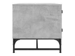 Mesa De Centro| Mesa de centro | Mesa de apoio | Mesa de café c/ portas de vidro 68.5x50x50 cm cinza cimento Cinzento