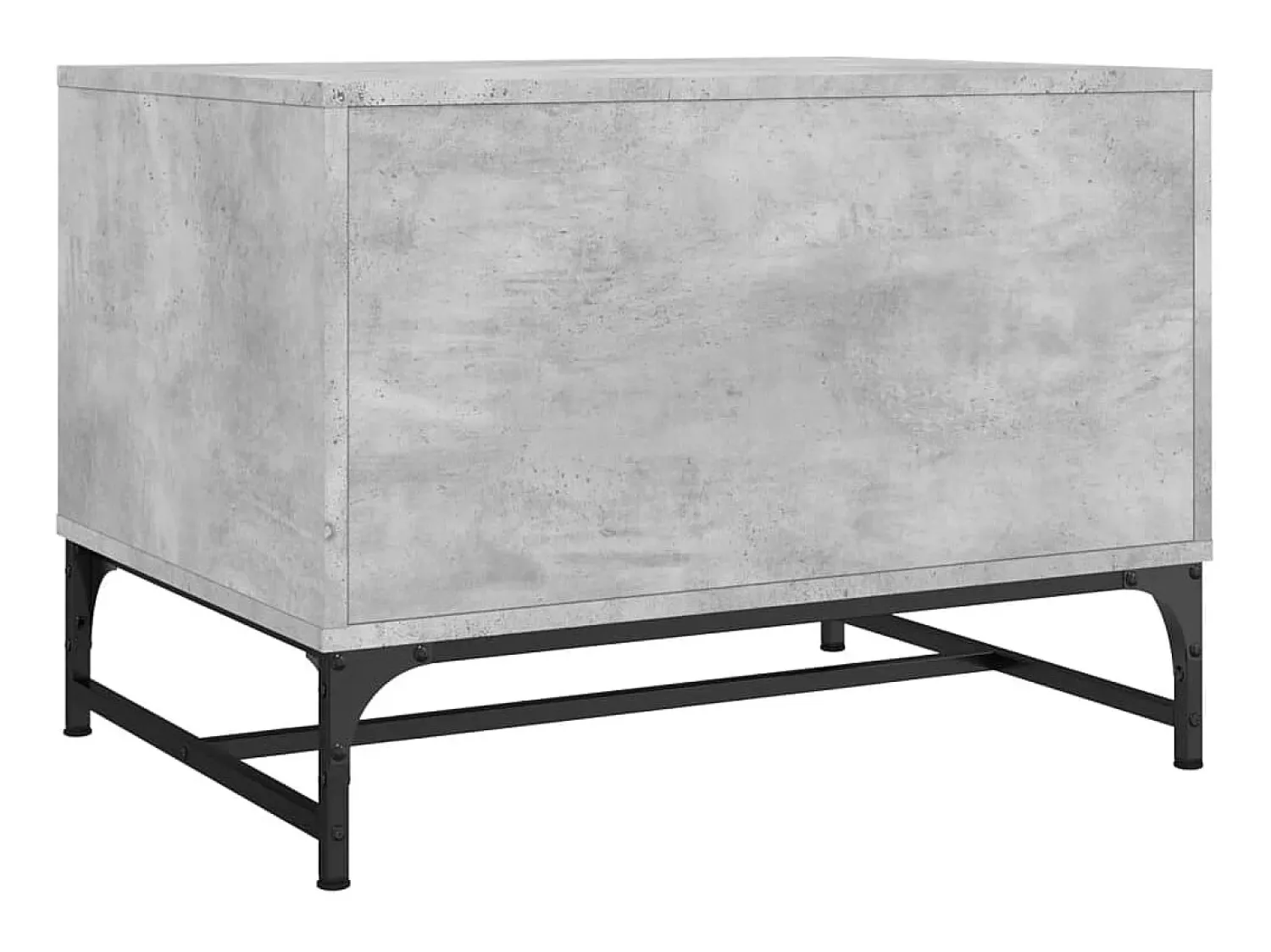 Mesa De Centro| Mesa de centro | Mesa de apoio | Mesa de café c/ portas de vidro 68.5x50x50 cm cinza cimento Cinzento