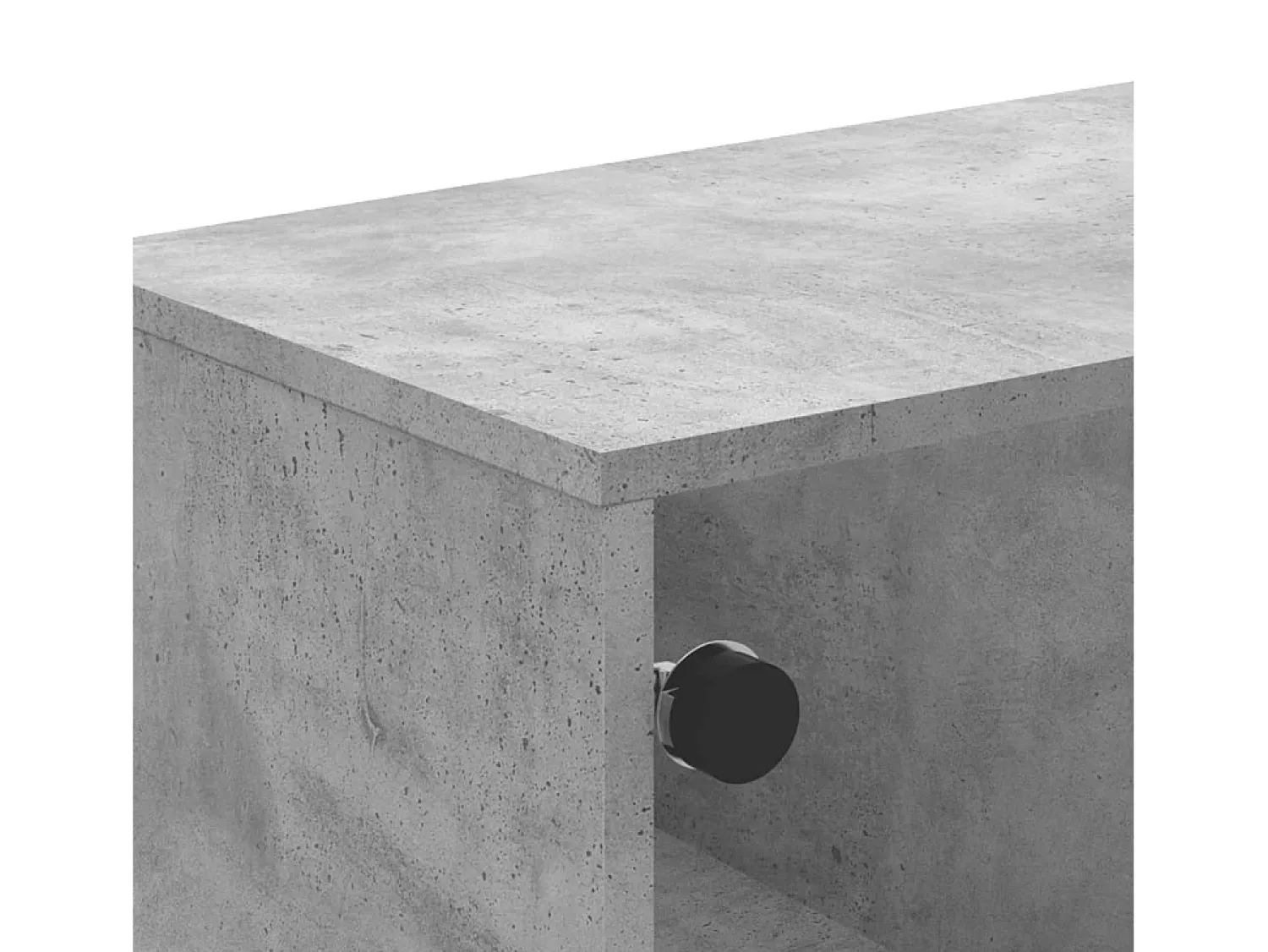 Mesa De Centro| Mesa de centro | Mesa de apoio | Mesa de café c/ portas de vidro 68.5x50x50 cm cinza cimento Cinzento