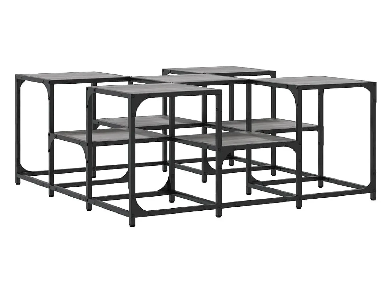 Mesa De Centro* Mesa de centro | Mesa de apoio 91x91x40 cm derivados de madeira sonoma Cinzento