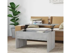 Mesa de centro | Mesa de apoio 80x50.5x41.5cm madeira processada sonoma cinza^ Mesa De Centro