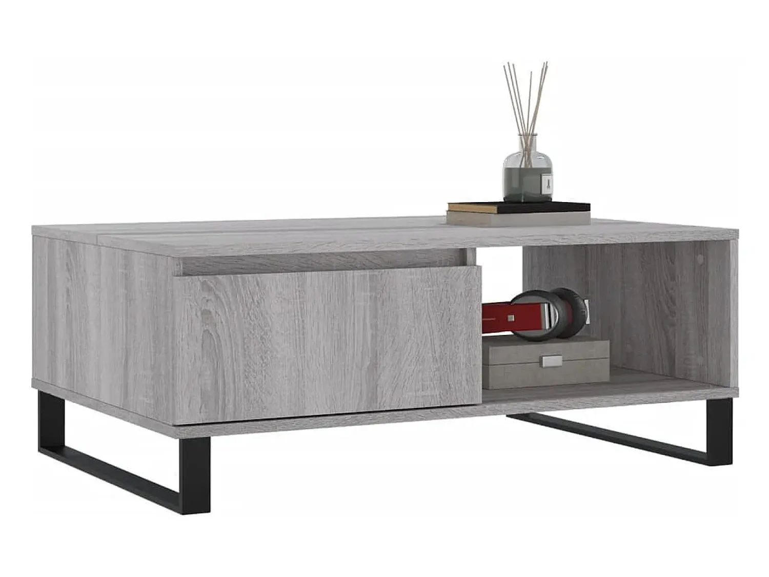 Mesa De Centro* Mesa de centro | Mesa de apoio 90x60x35 cm derivados de madeira sonoma Cinzento