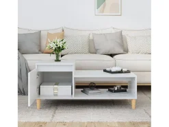 Discount Mesa de centro | Mesa de apoio 100x50x45 cm derivados madeira brilhante Branco