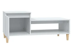 Discount Mesa de centro | Mesa de apoio 100x50x45 cm derivados madeira brilhante Branco
