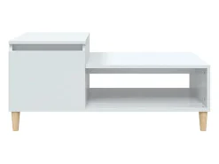 Discount Mesa de centro | Mesa de apoio 100x50x45 cm derivados madeira brilhante Branco