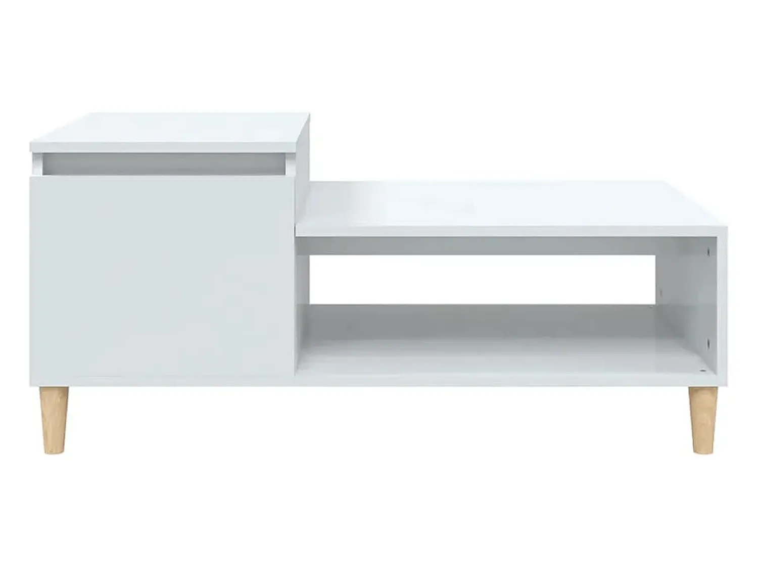 Discount Mesa de centro | Mesa de apoio 100x50x45 cm derivados madeira brilhante Branco