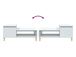 Discount Mesa de centro | Mesa de apoio 100x50x45 cm derivados madeira brilhante Branco