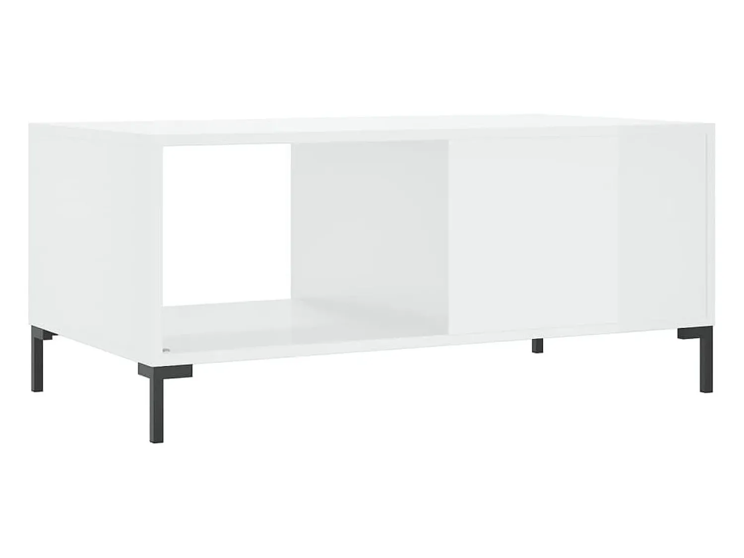 Mesa De Centro* Mesa de centro | Mesa de apoio 90x50x40 cm madeira processada brilhante Branco