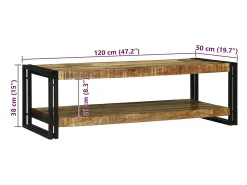 Mesa de centro | Mesa de apoio | Mesa de café Madeira de mangueira maciça^ Mesa De Centro