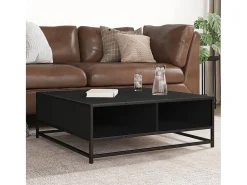 Clearance Mesa de centro | Mesa de apoio 80x80x30 cm derivados de madeira/metal Preto