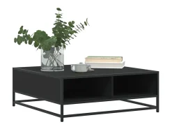 Clearance Mesa de centro | Mesa de apoio 80x80x30 cm derivados de madeira/metal Preto