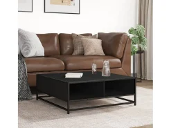 Clearance Mesa de centro | Mesa de apoio 80x80x30 cm derivados de madeira/metal Preto