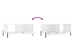 Mesa De Centro| Mesa de centro | Mesa de apoio 90x50x40 cm madeira processada brilhante Branco