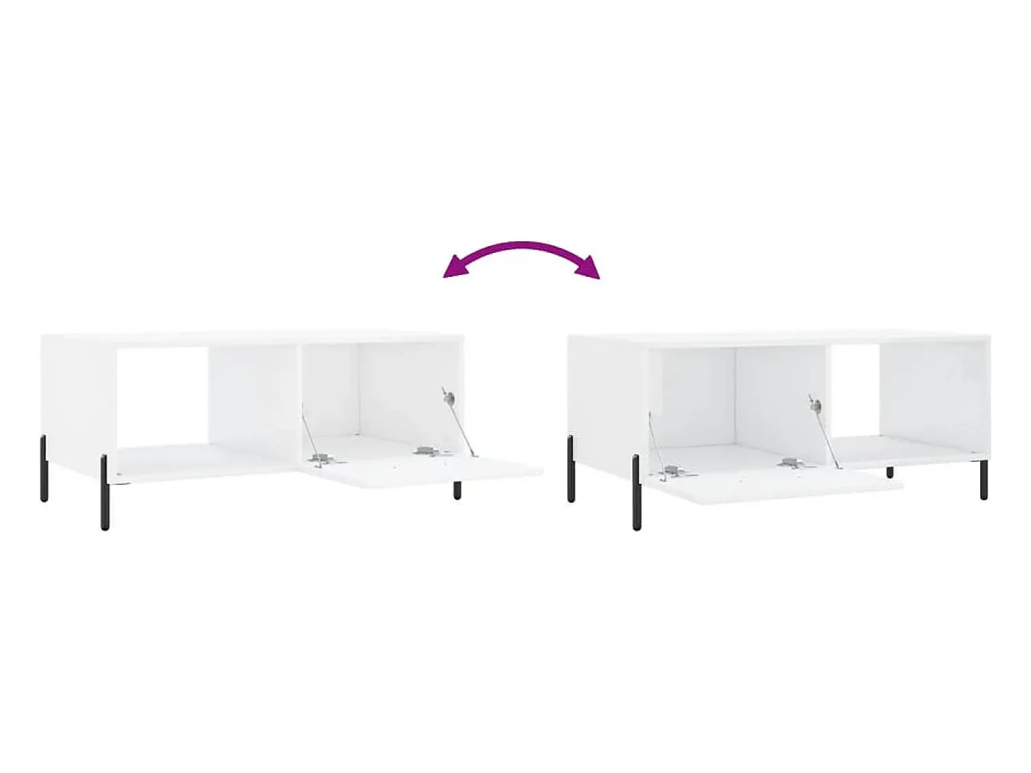 Mesa De Centro| Mesa de centro | Mesa de apoio 90x50x40 cm madeira processada brilhante Branco