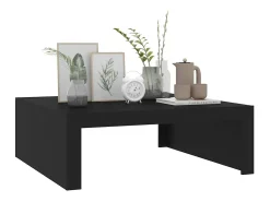 Hot Mesa de centro | Mesa de apoio 100x100x35 cm derivados de madeira Preto