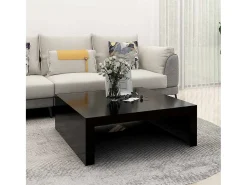 Hot Mesa de centro | Mesa de apoio 100x100x35 cm derivados de madeira Preto