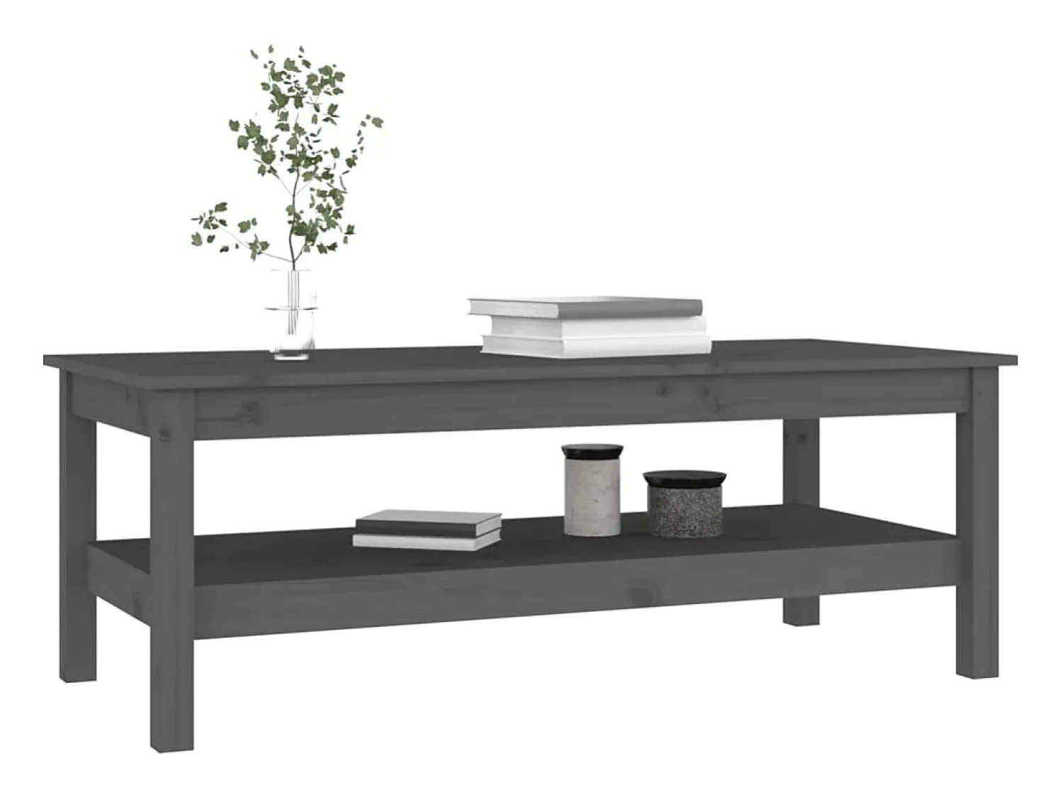 Mesa De Centro* Mesa de centro | Mesa de apoio 110x50x40 cm pinho maciço cinza Cinzento