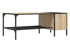 Mesa de centro | Mesa de apoio | Mesa de café c/ prateleira derivados de madeira carvalho sonoma^ Mesa De Centro