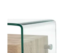 Mesa de centro | Mesa de apoio 98x45x31 cm vidro temperado^ Mesa De Centro