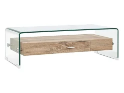 Mesa de centro | Mesa de apoio 98x45x31 cm vidro temperado^ Mesa De Centro