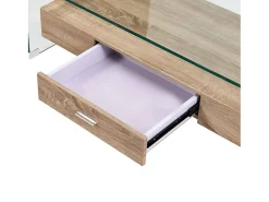 Mesa de centro | Mesa de apoio 98x45x31 cm vidro temperado^ Mesa De Centro